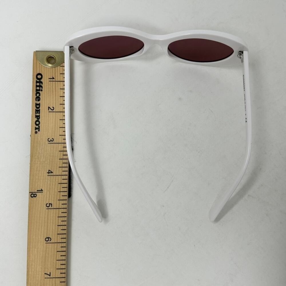 Burberry Women's White Oval Sun Glasses Designer Summer Style Classic Timeless - Picture 6 of 13